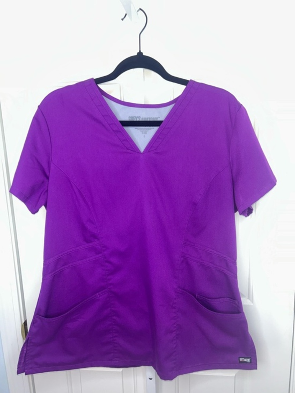 Grey's Anatomy Purple V-Neck Short Sleeve Scrub Top